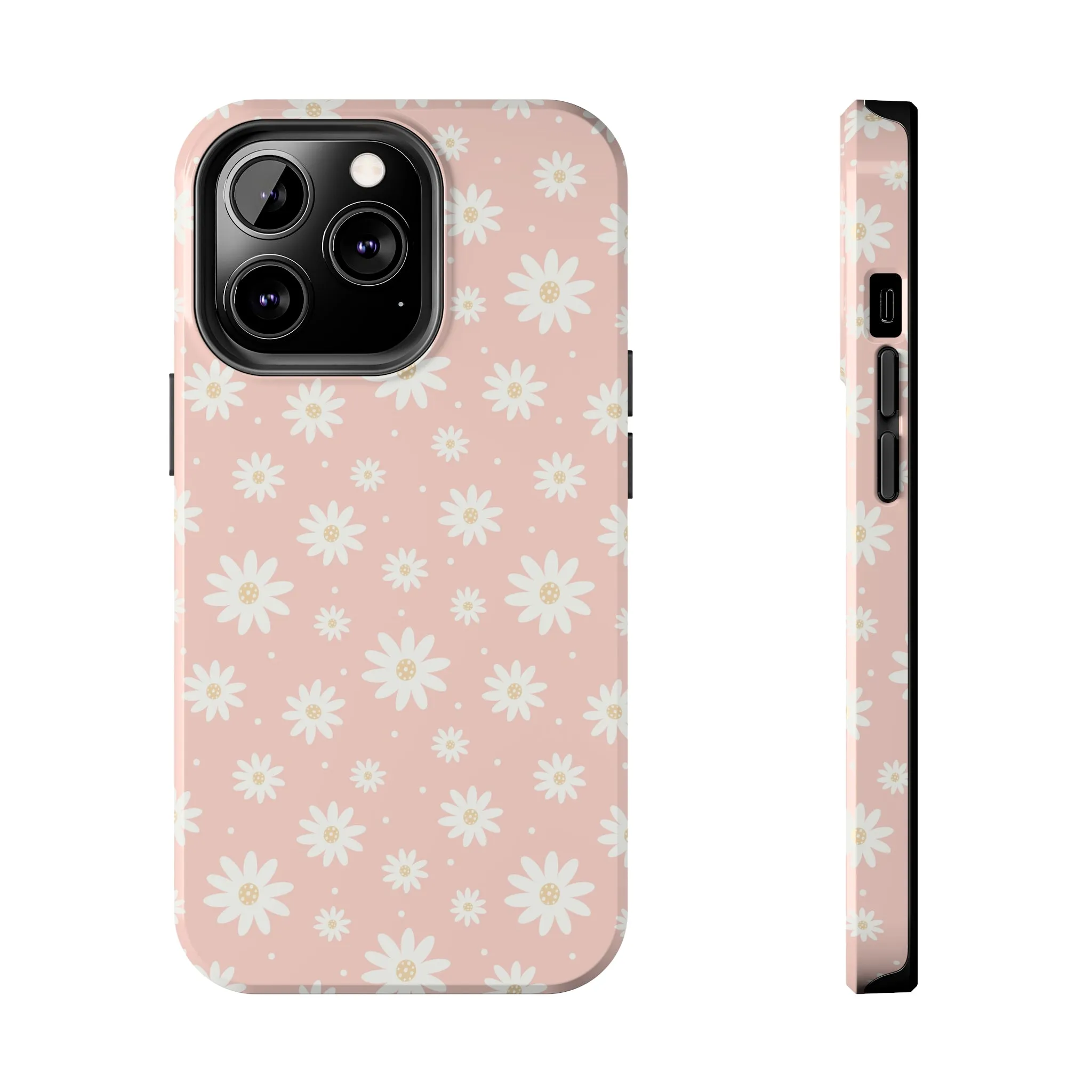 Cute Minimalist Flowers and Polka Dots Digital print Design Tough Phone Case compatible with a large variety of iPhone models, Gift, Phone Case