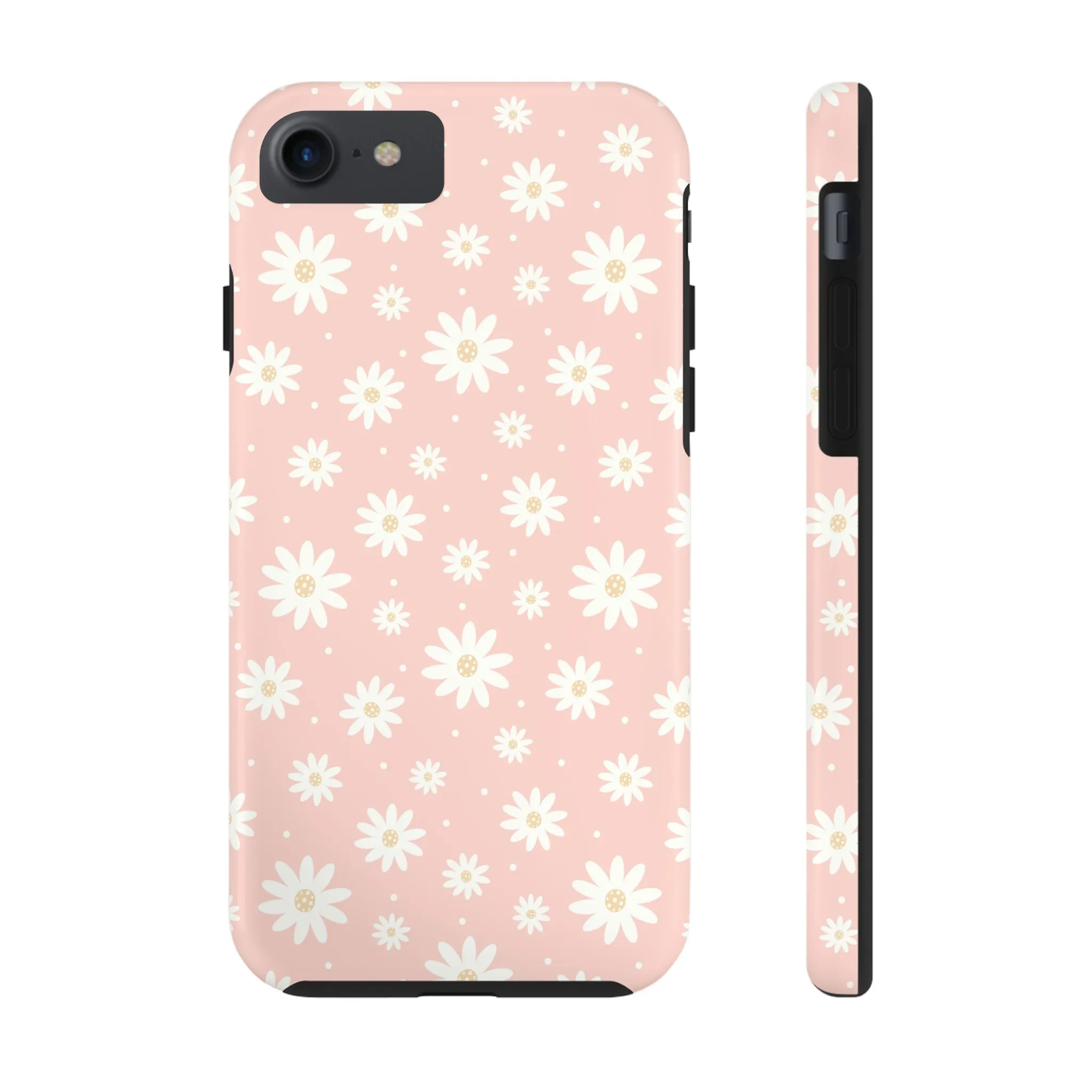 Cute Minimalist Flowers and Polka Dots Digital print Design Tough Phone Case compatible with a large variety of iPhone models, Gift, Phone Case