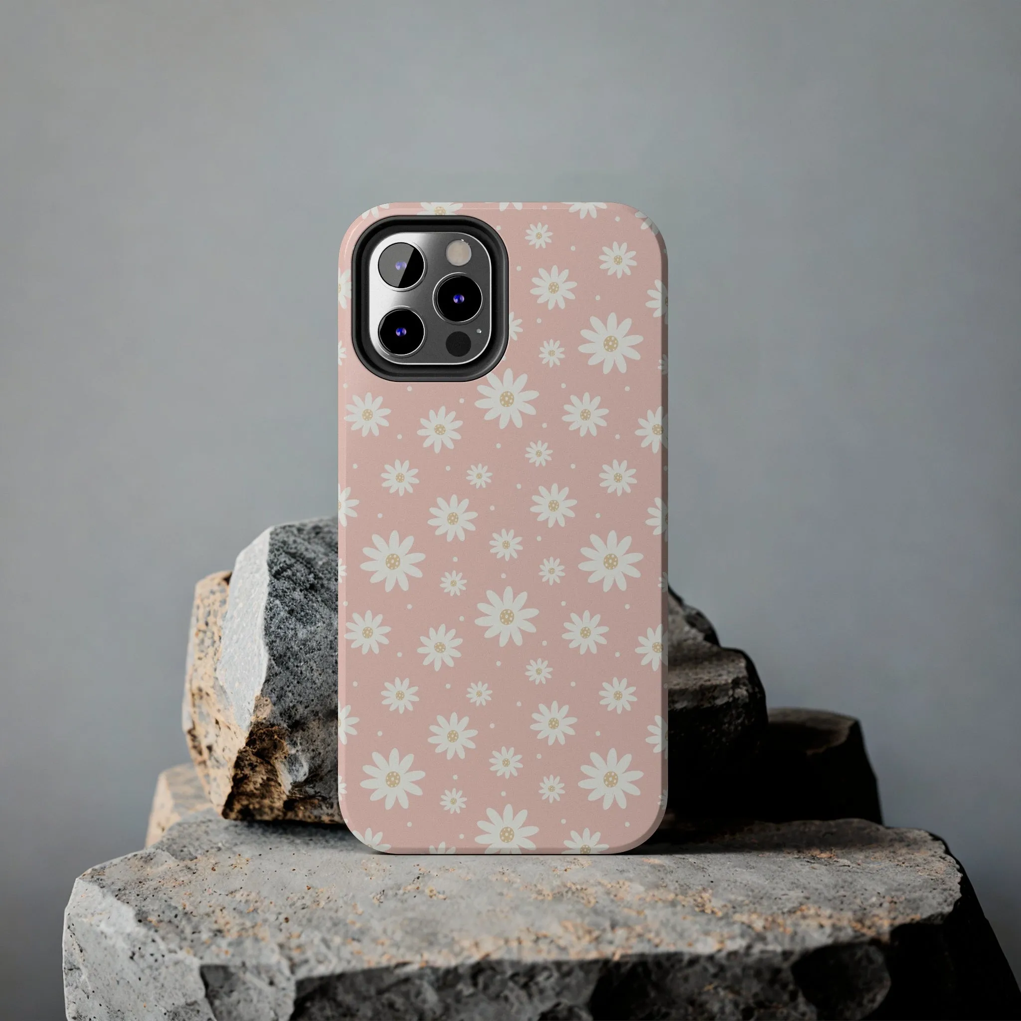 Cute Minimalist Flowers and Polka Dots Digital print Design Tough Phone Case compatible with a large variety of iPhone models, Gift, Phone Case