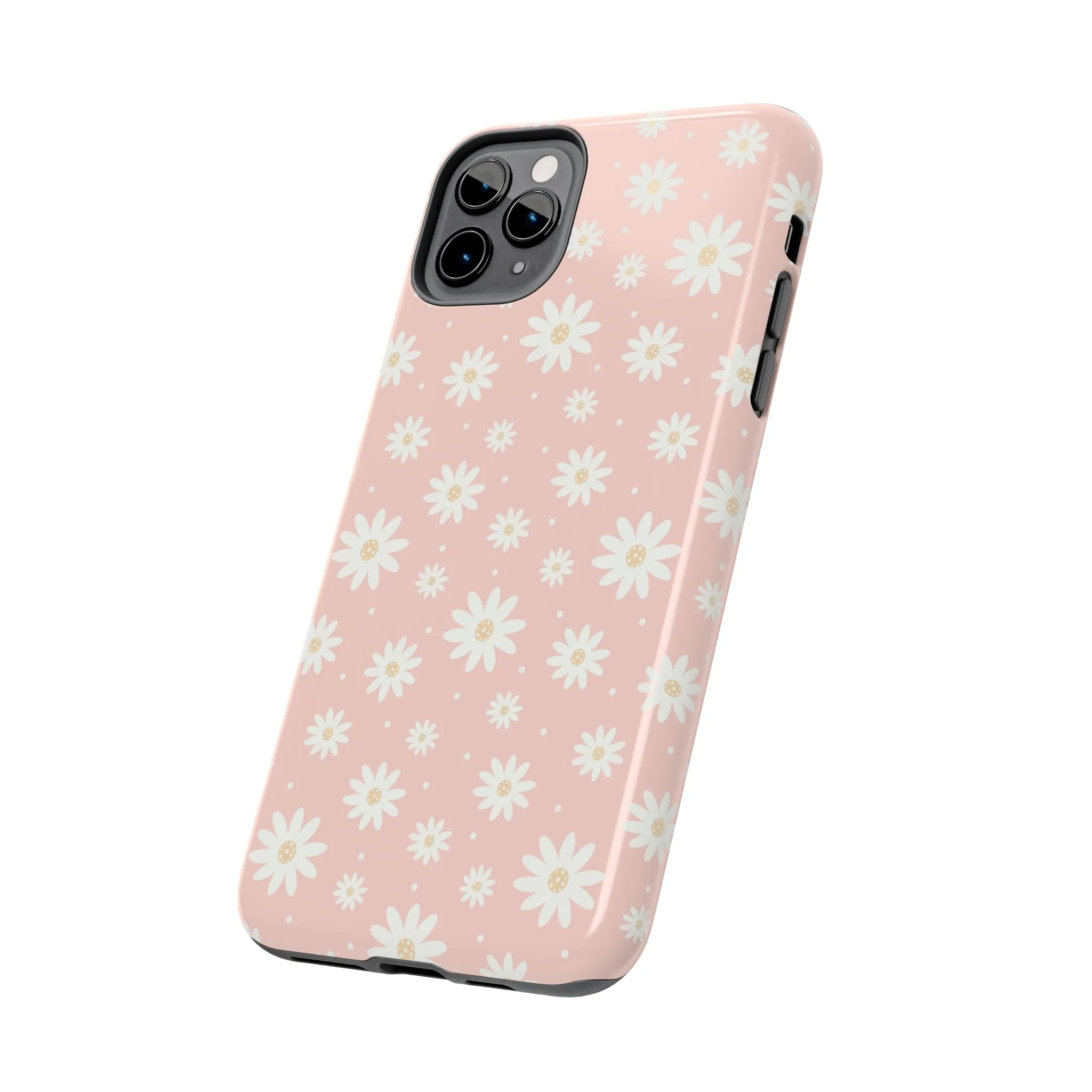 Cute Minimalist Flowers and Polka Dots Digital print Design Tough Phone Case compatible with a large variety of iPhone models, Gift, Phone Case