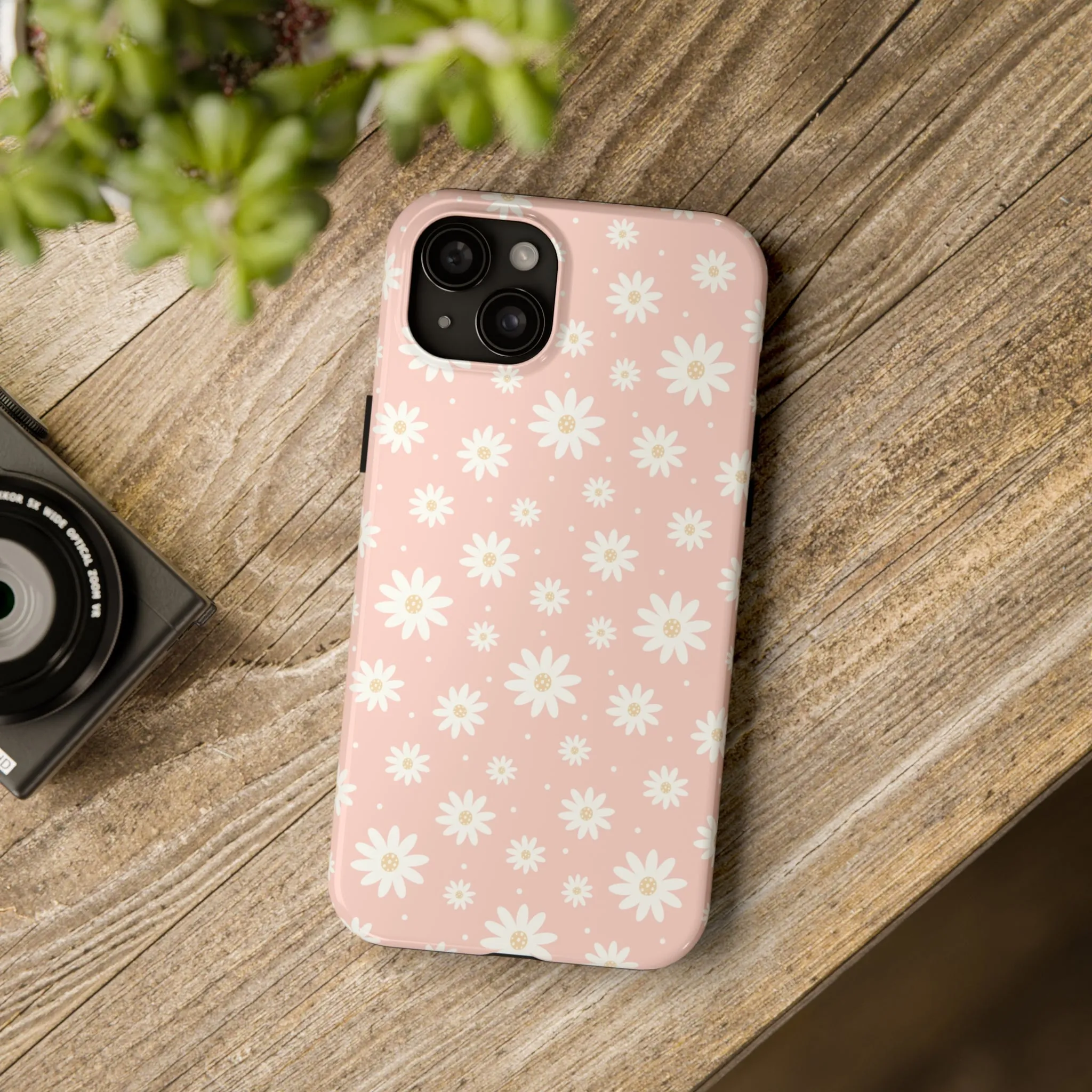 Cute Minimalist Flowers and Polka Dots Digital print Design Tough Phone Case compatible with a large variety of iPhone models, Gift, Phone Case