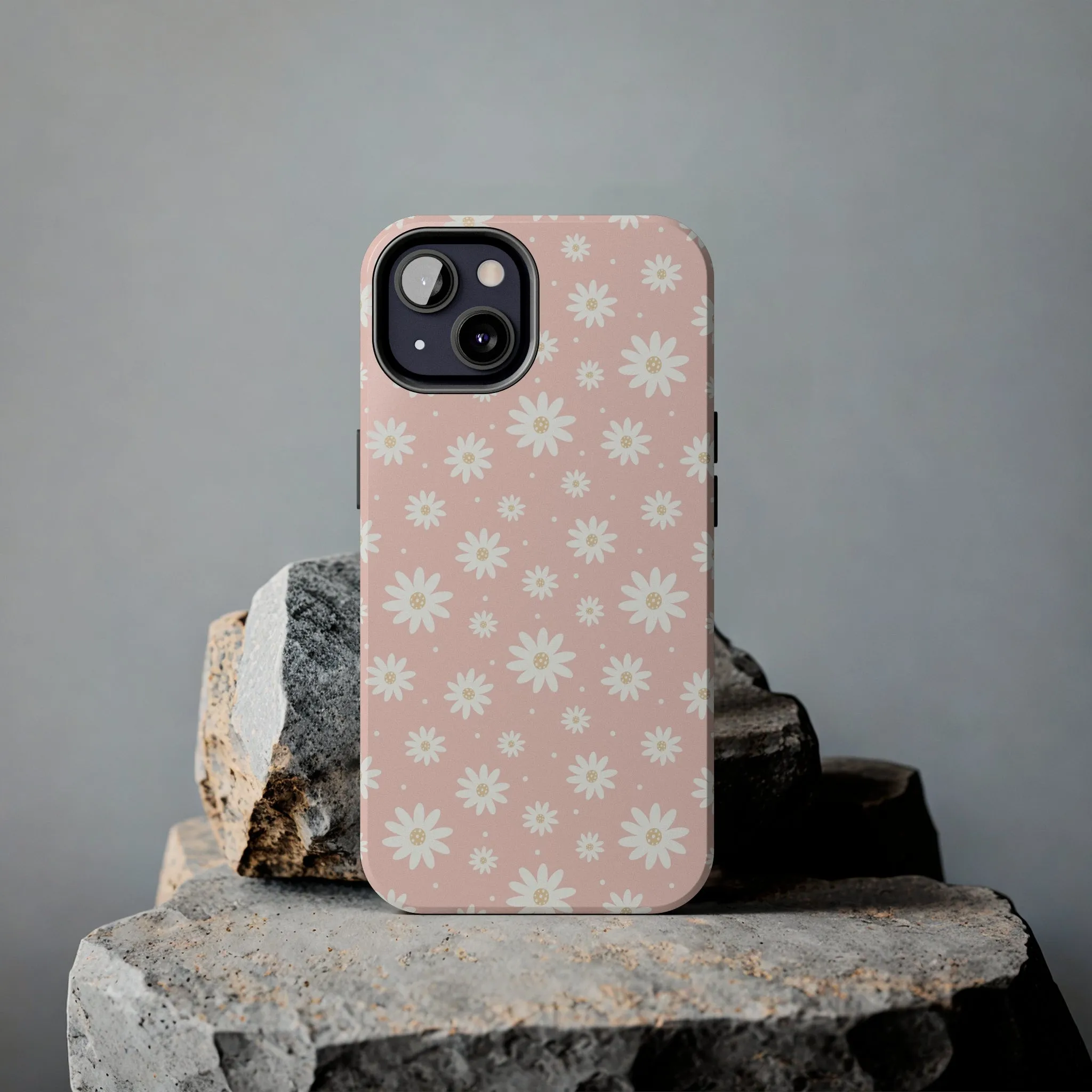 Cute Minimalist Flowers and Polka Dots Digital print Design Tough Phone Case compatible with a large variety of iPhone models, Gift, Phone Case