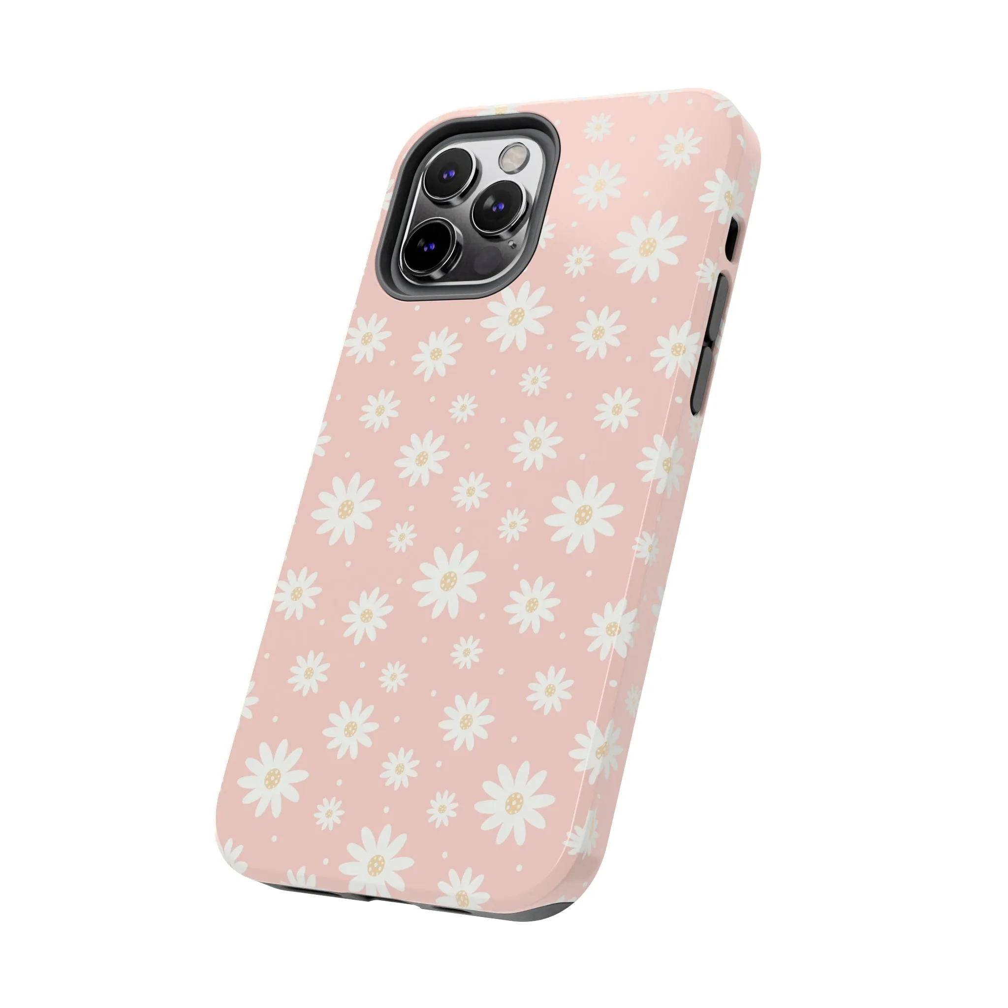 Cute Minimalist Flowers and Polka Dots Digital print Design Tough Phone Case compatible with a large variety of iPhone models, Gift, Phone Case