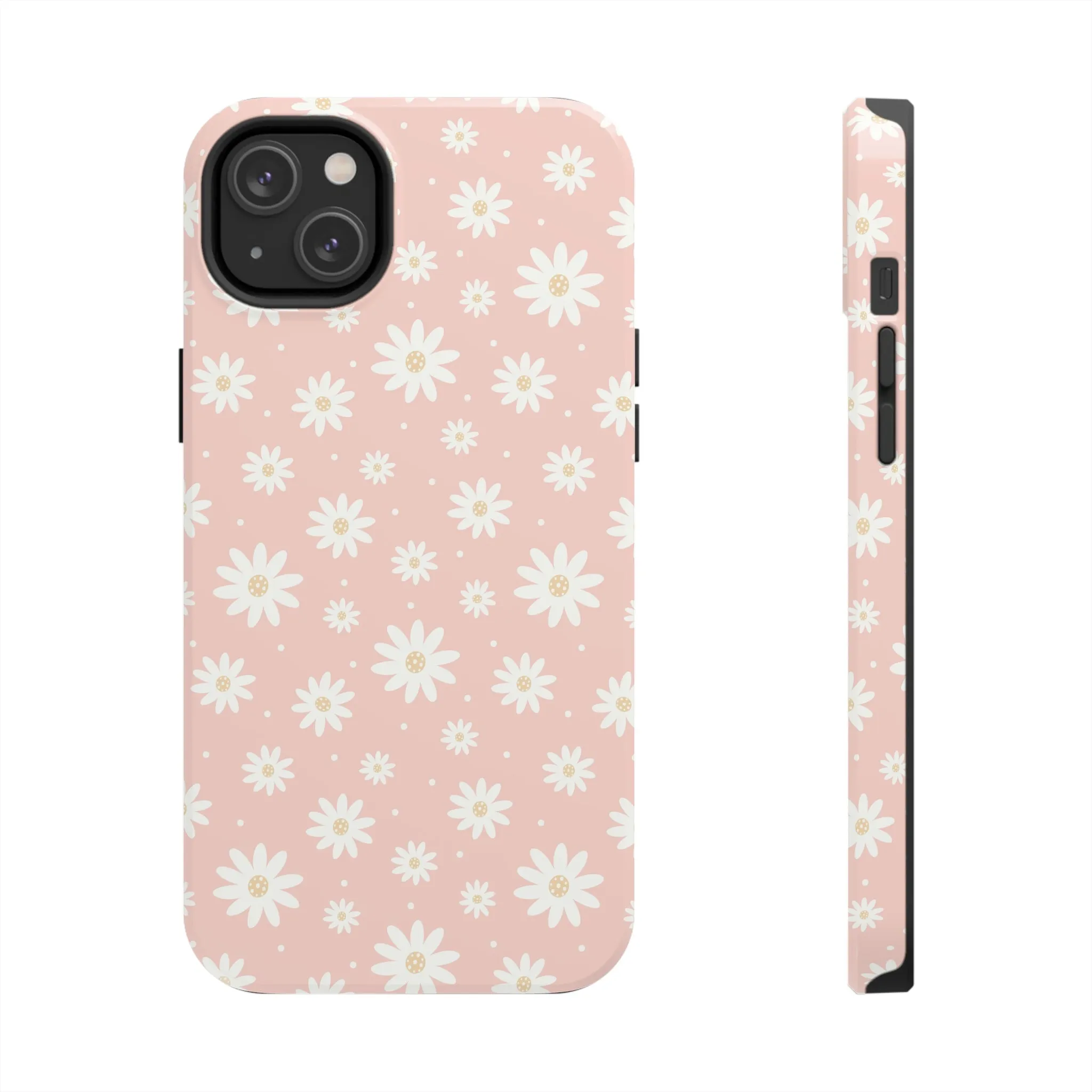 Cute Minimalist Flowers and Polka Dots Digital print Design Tough Phone Case compatible with a large variety of iPhone models, Gift, Phone Case