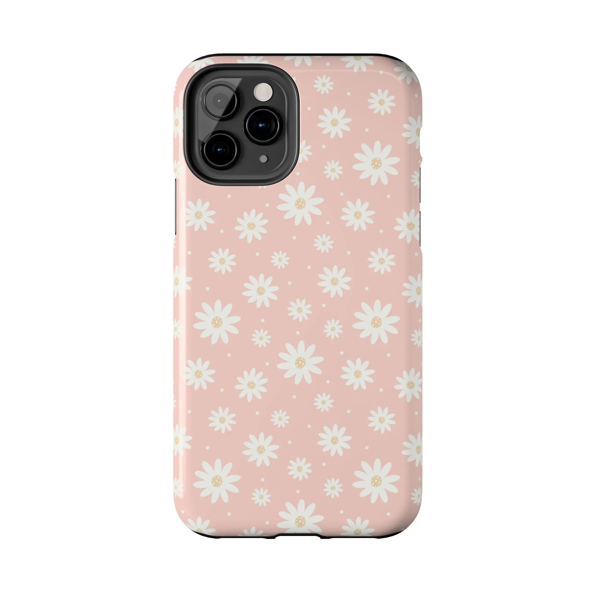 Cute Minimalist Flowers and Polka Dots Digital print Design Tough Phone Case compatible with a large variety of iPhone models, Gift, Phone Case