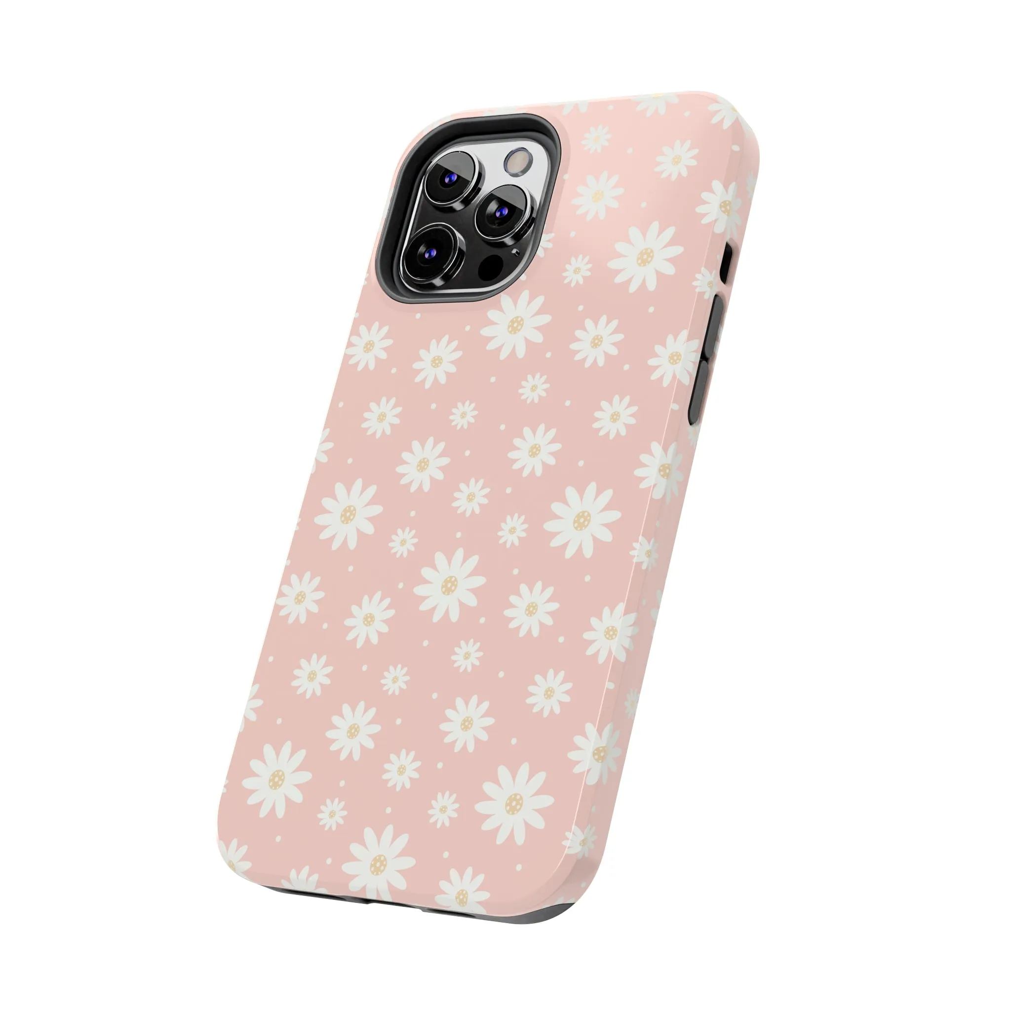 Cute Minimalist Flowers and Polka Dots Digital print Design Tough Phone Case compatible with a large variety of iPhone models, Gift, Phone Case