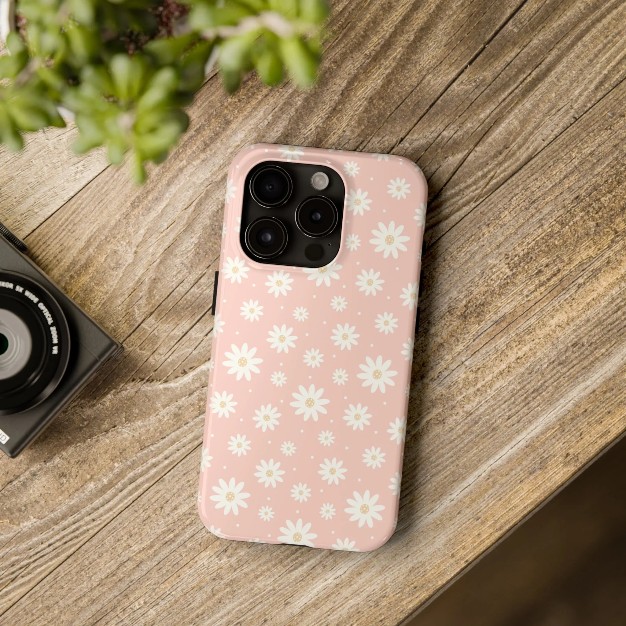 Cute Minimalist Flowers and Polka Dots Digital print Design Tough Phone Case compatible with a large variety of iPhone models, Gift, Phone Case