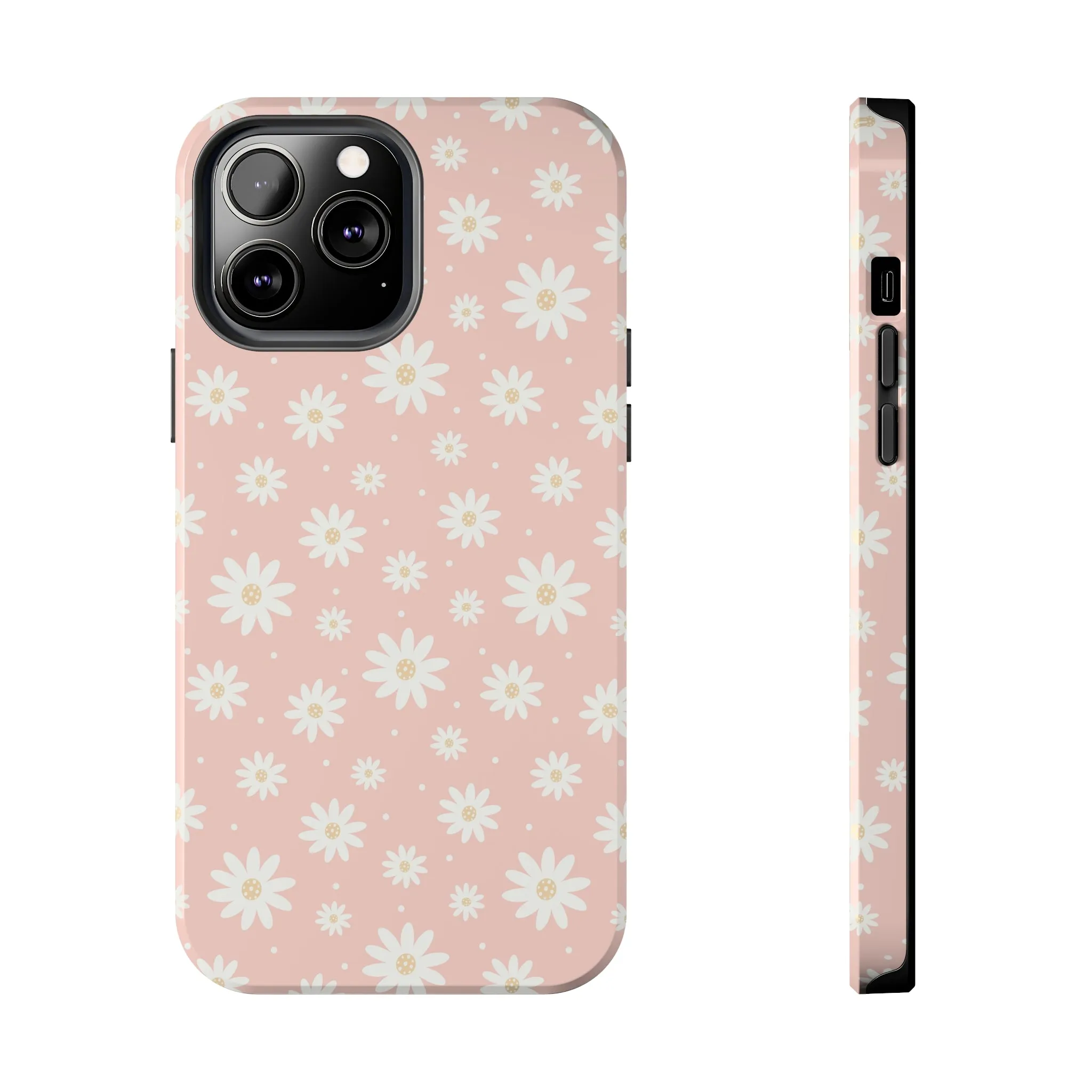 Cute Minimalist Flowers and Polka Dots Digital print Design Tough Phone Case compatible with a large variety of iPhone models, Gift, Phone Case