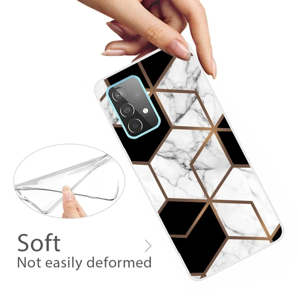 Deco Samsung Galaxy A73 case - Marble Cube in Black and White