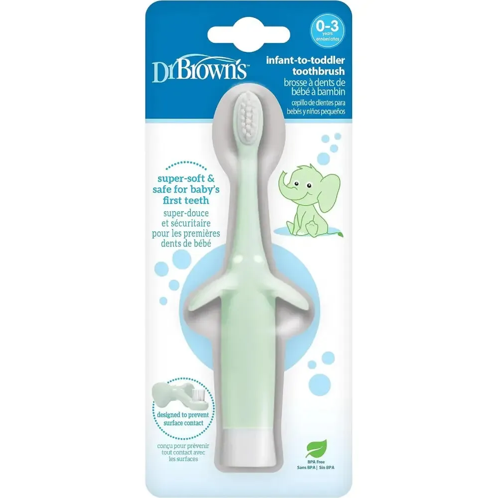 Dr. Browns Infant-to-Toddler Toothbrush, Elephant Mint 0-3 Year