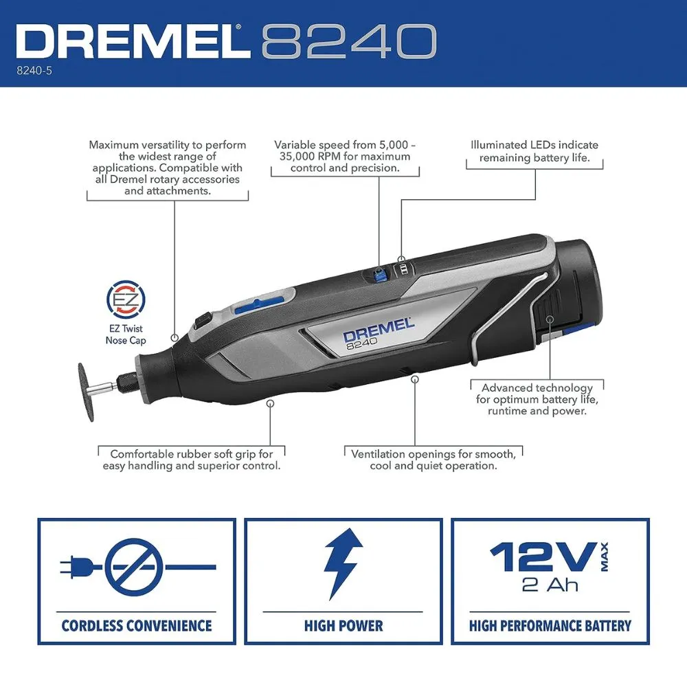 Dremel 8240-5 12V Cordless Rotary Tool Kit