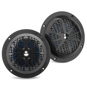 Dual 5.25'' Waterproof Marine Speakers, 2-Way Full Range Stereo Sound, 100 Watt, Black