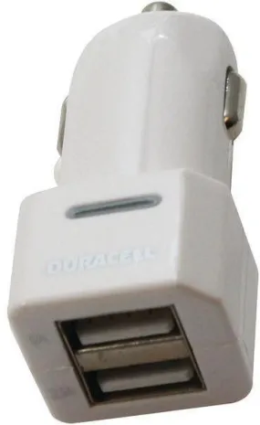 DURACELL PRO169 3.1-Amp Dual USB Car Charger (White)