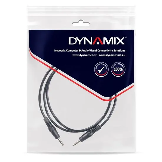 DYNAMIX 1M Stereo 3.5mm Plug Male to Male Cable