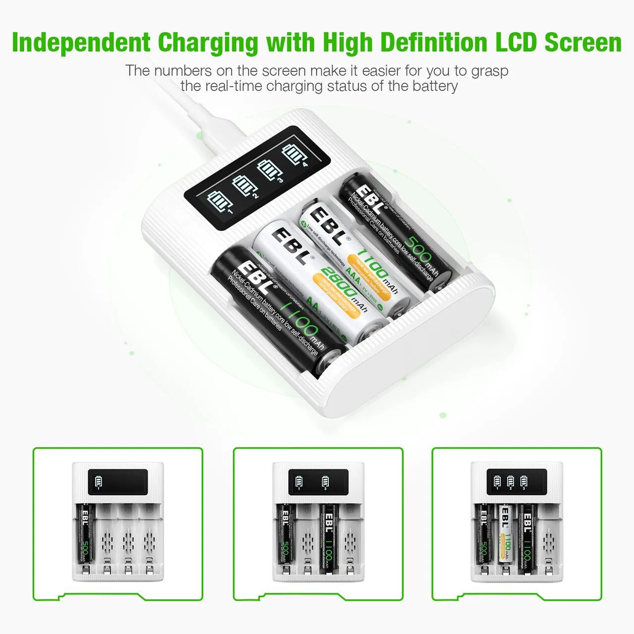 EBL Individual FY-409 4 Bay Battery Charger For AA AAA Batteries