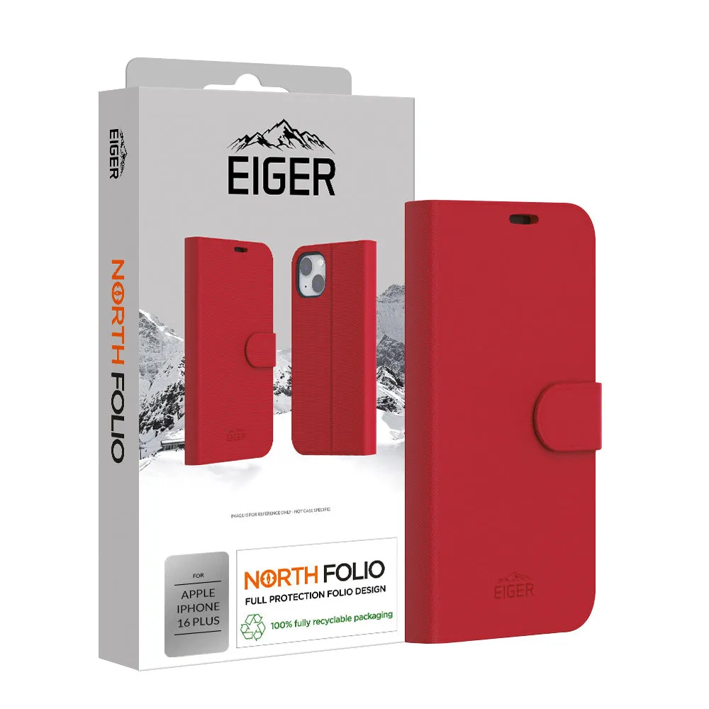 Eiger North Folio Case for Apple iPhone 16 Plus in Red