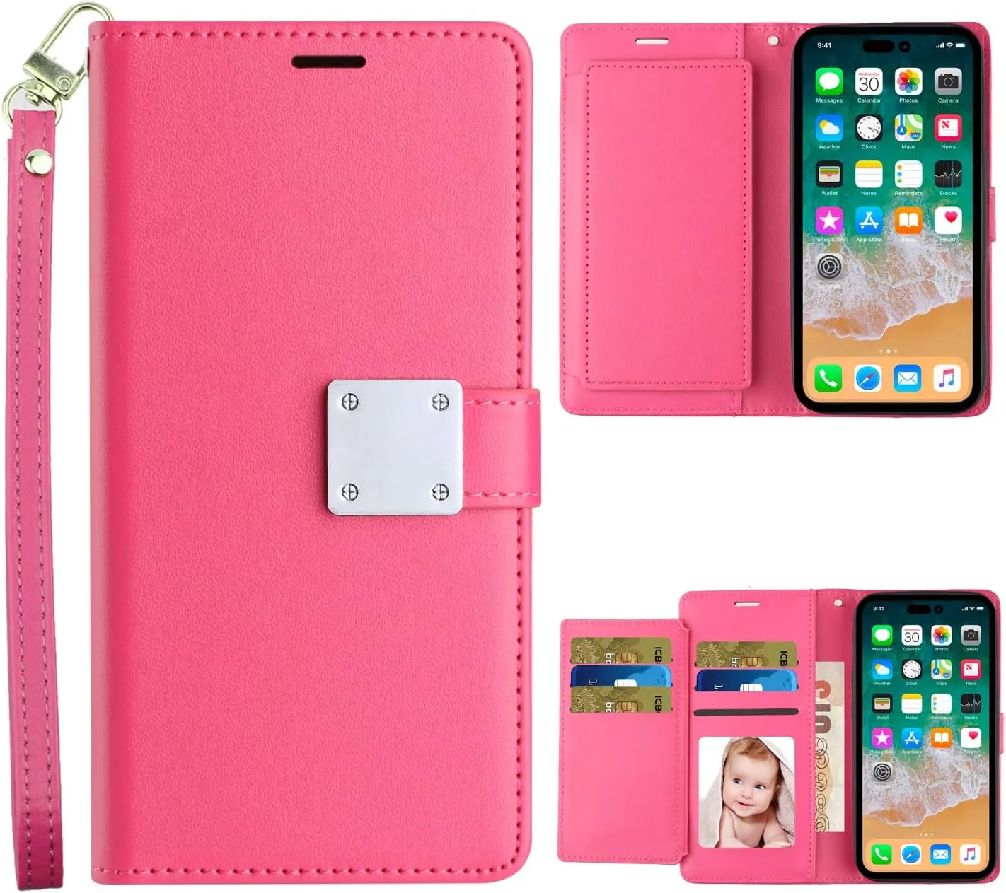 Entronix Apple iPhone 15 Plus Folio Wallet & Card Holder Case