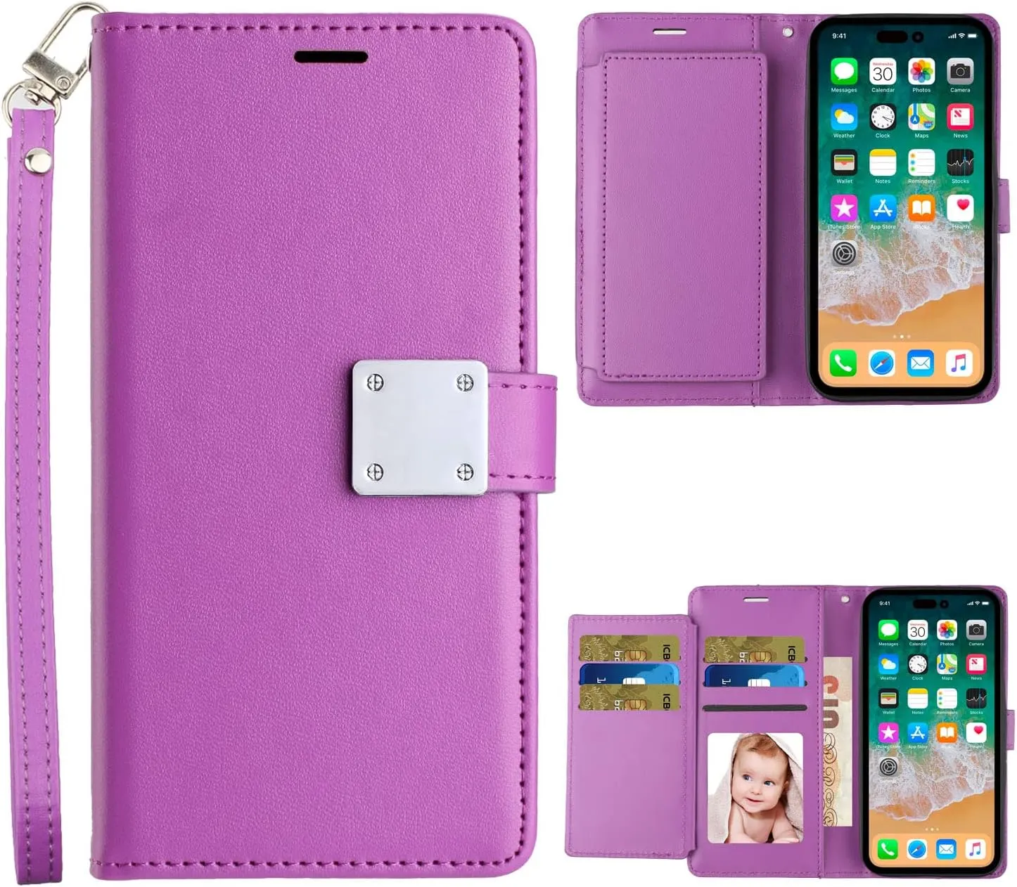 Entronix Apple iPhone 15 Plus Folio Wallet & Card Holder Case