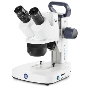 Euromex EduBlue Digital Binocular Stereo Microscope 20X-40X with built in 5 MP , 2x/4x Revolving Objective, Rack & Pinion Stand and Incident and Transmitted LED Cordless Illumination