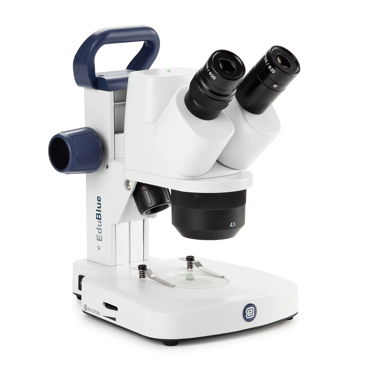 Euromex EduBlue Digital Binocular Stereo Microscope 20X-40X with built in 5 MP , 2x/4x Revolving Objective, Rack & Pinion Stand and Incident and Transmitted LED Cordless Illumination