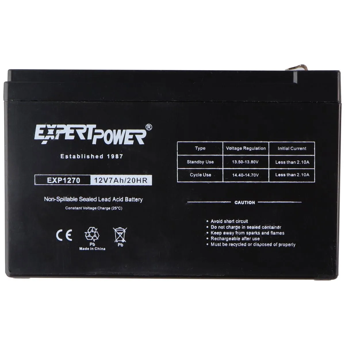 Expert Power EXP1270 (12V/7Ah/20hr) General Purpose VRLA Battery