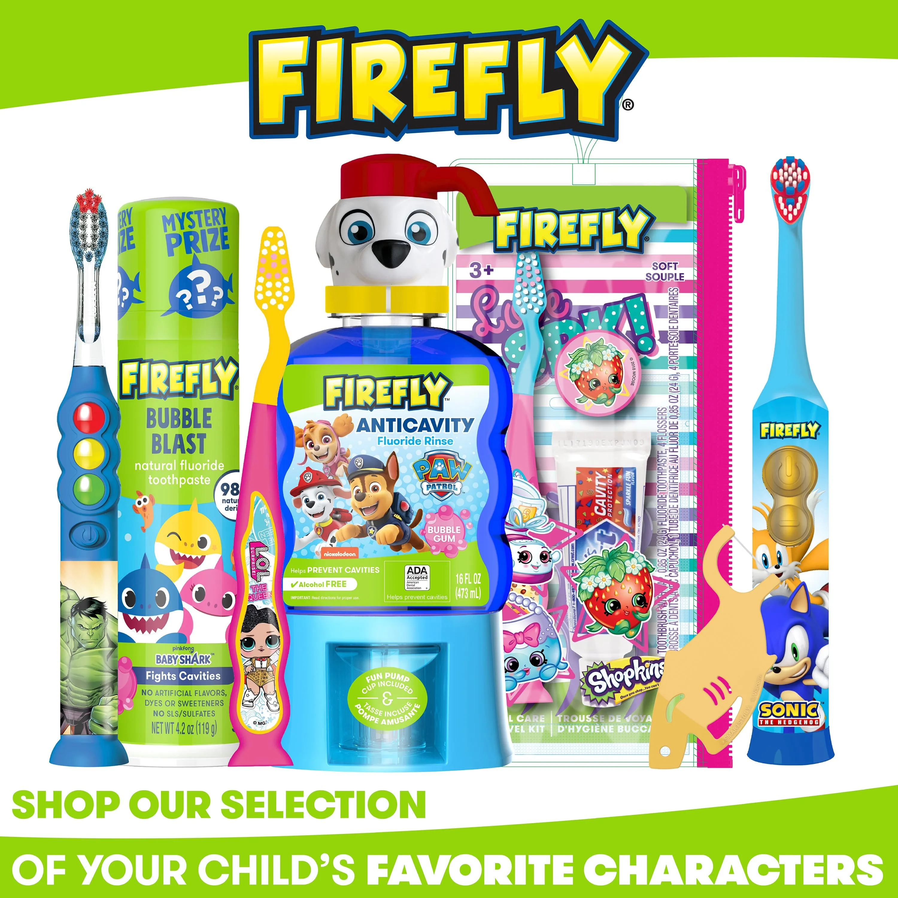 Firefly Kids L.O.L. SURPRISE! Value Pack, Soft Bristled Toothbrushes, Ages 3 , 3 Count