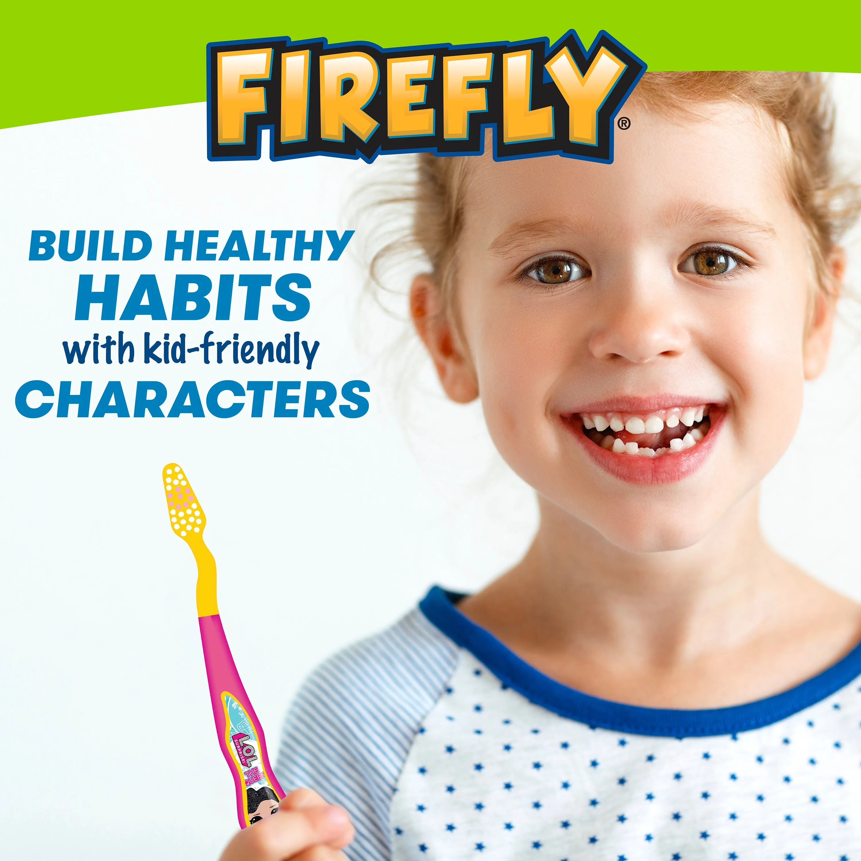 Firefly Kids L.O.L. SURPRISE! Value Pack, Soft Bristled Toothbrushes, Ages 3 , 3 Count