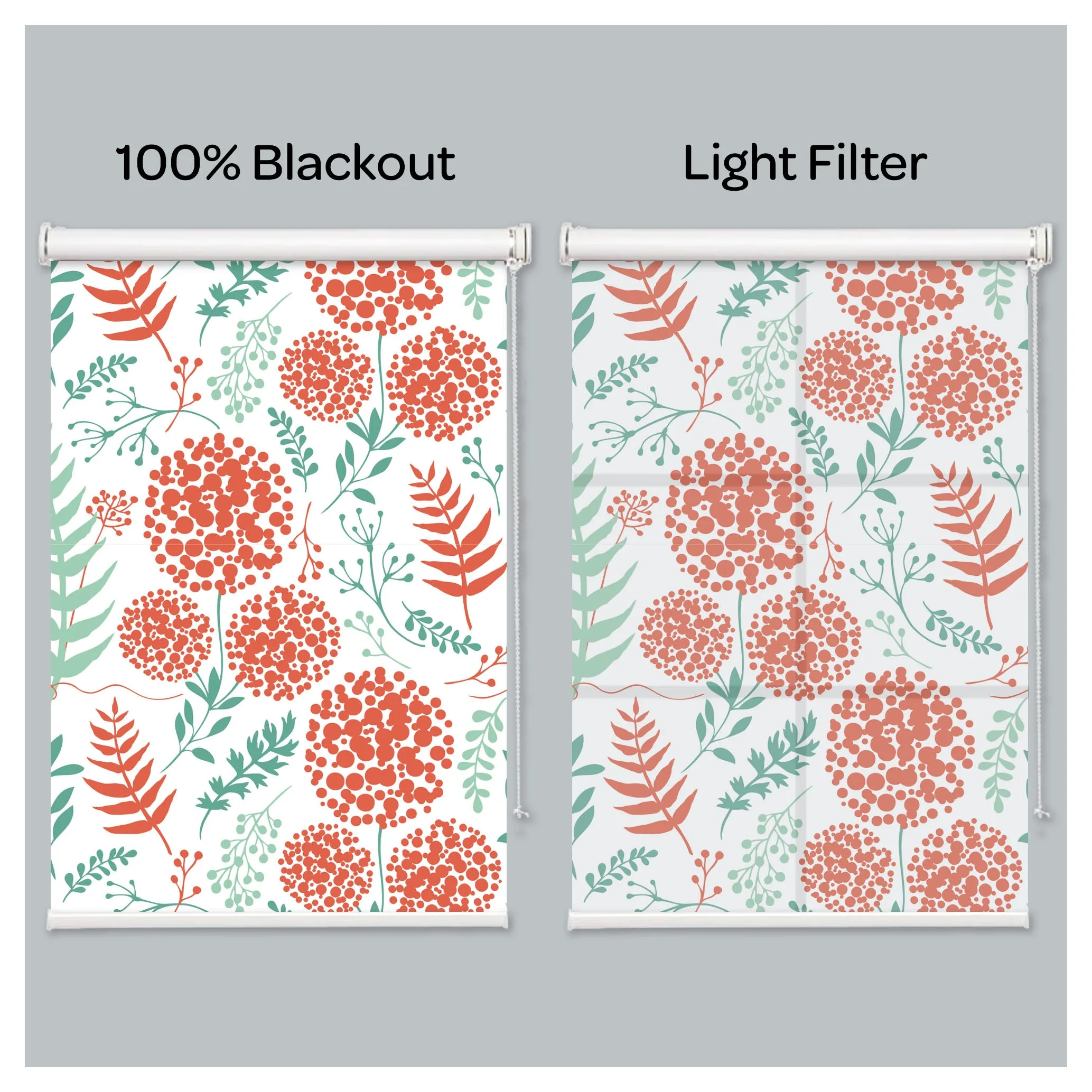 Flora Flower Botanical Dandelion Print Window Roller Shade