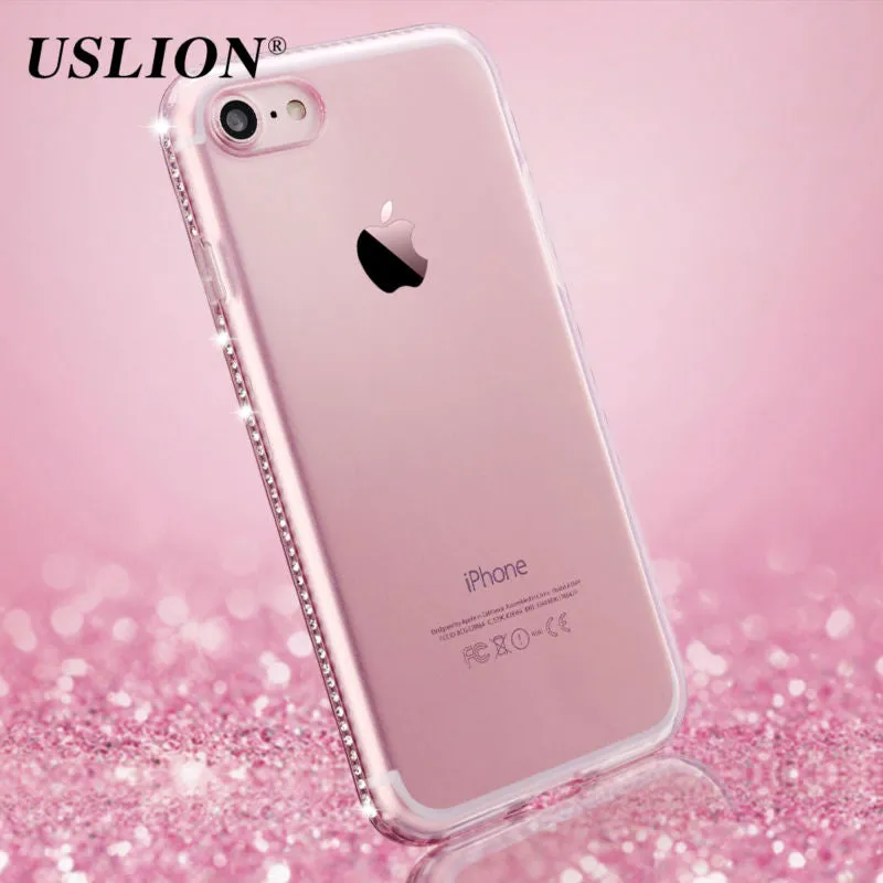 For Apple iPhone 7 6 6s Plus 5s SE Phone Case Luxury Diamond Transparent Soft TPU Cover Case Capa Coque For iPhone 7 Plus