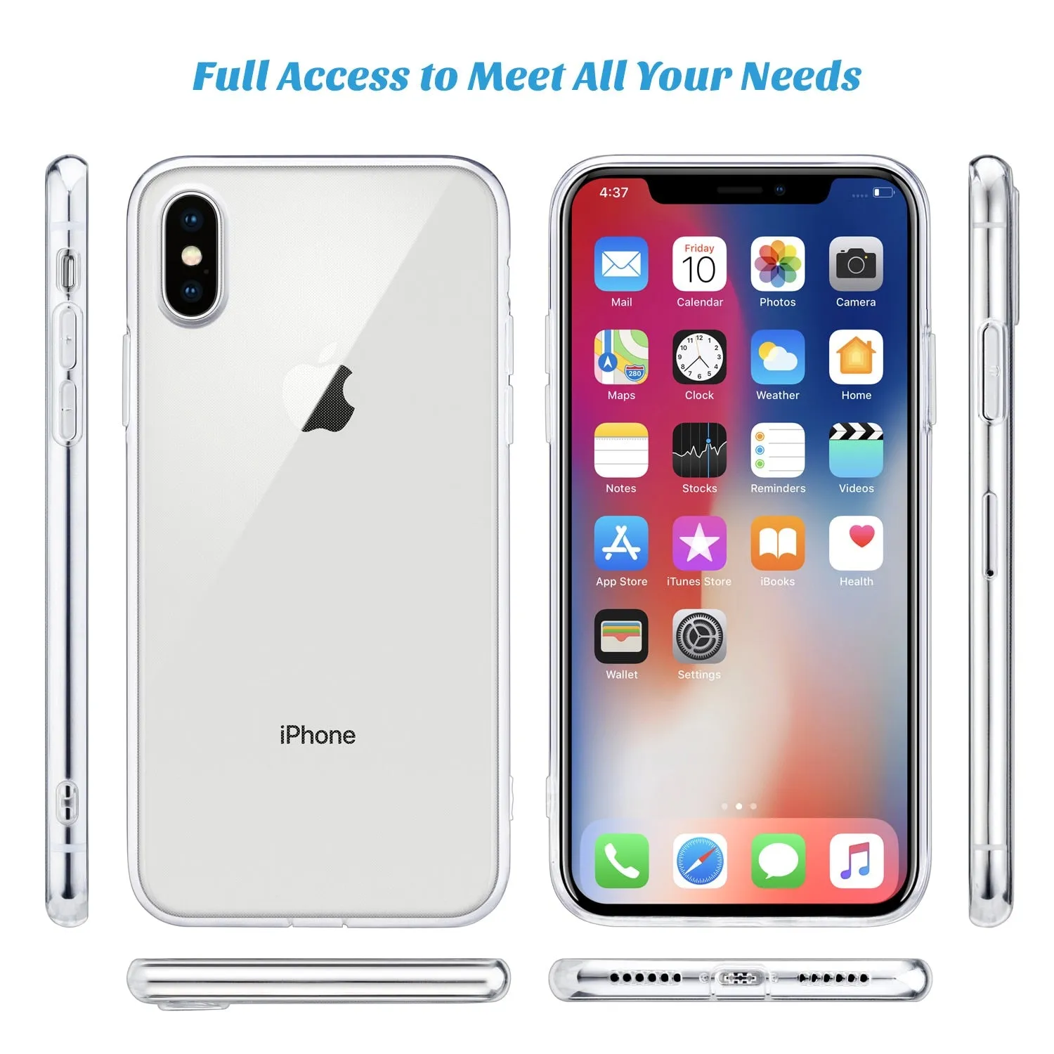 For iPhone X Case, WEFOR Slim Clear Soft TPU Cover Support Wireless Charging for Apple 5.8" iPhone X /iPhone 10 (2017 Release)