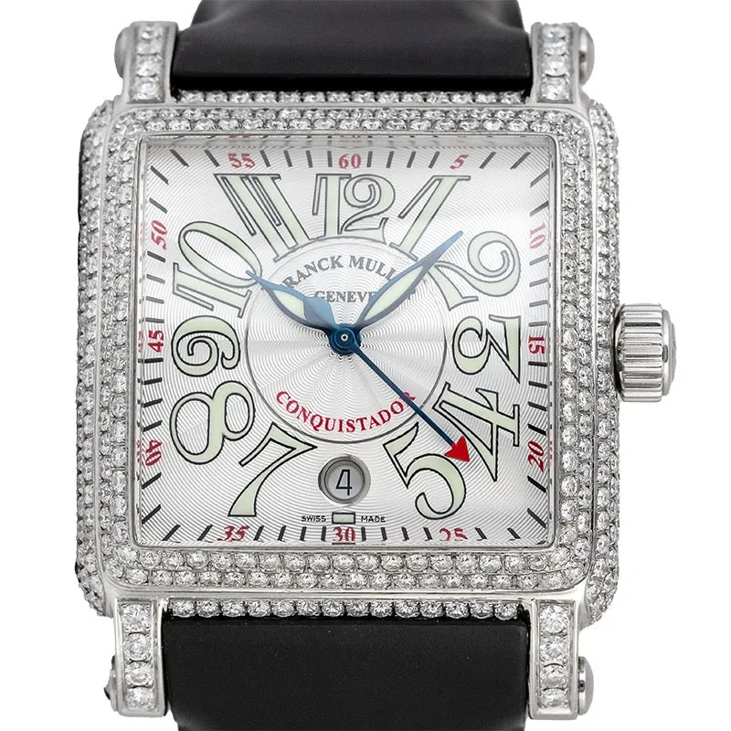 Franck Muller 10000 H SC Conquistador Diamond Set Black Strap