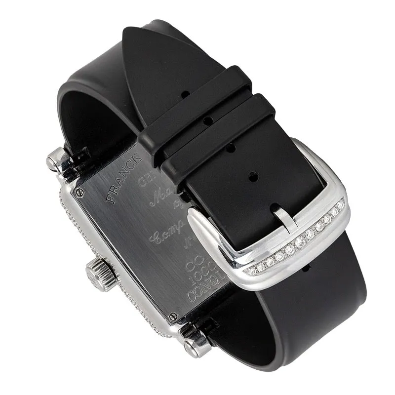 Franck Muller 10000 H SC Conquistador Diamond Set Black Strap