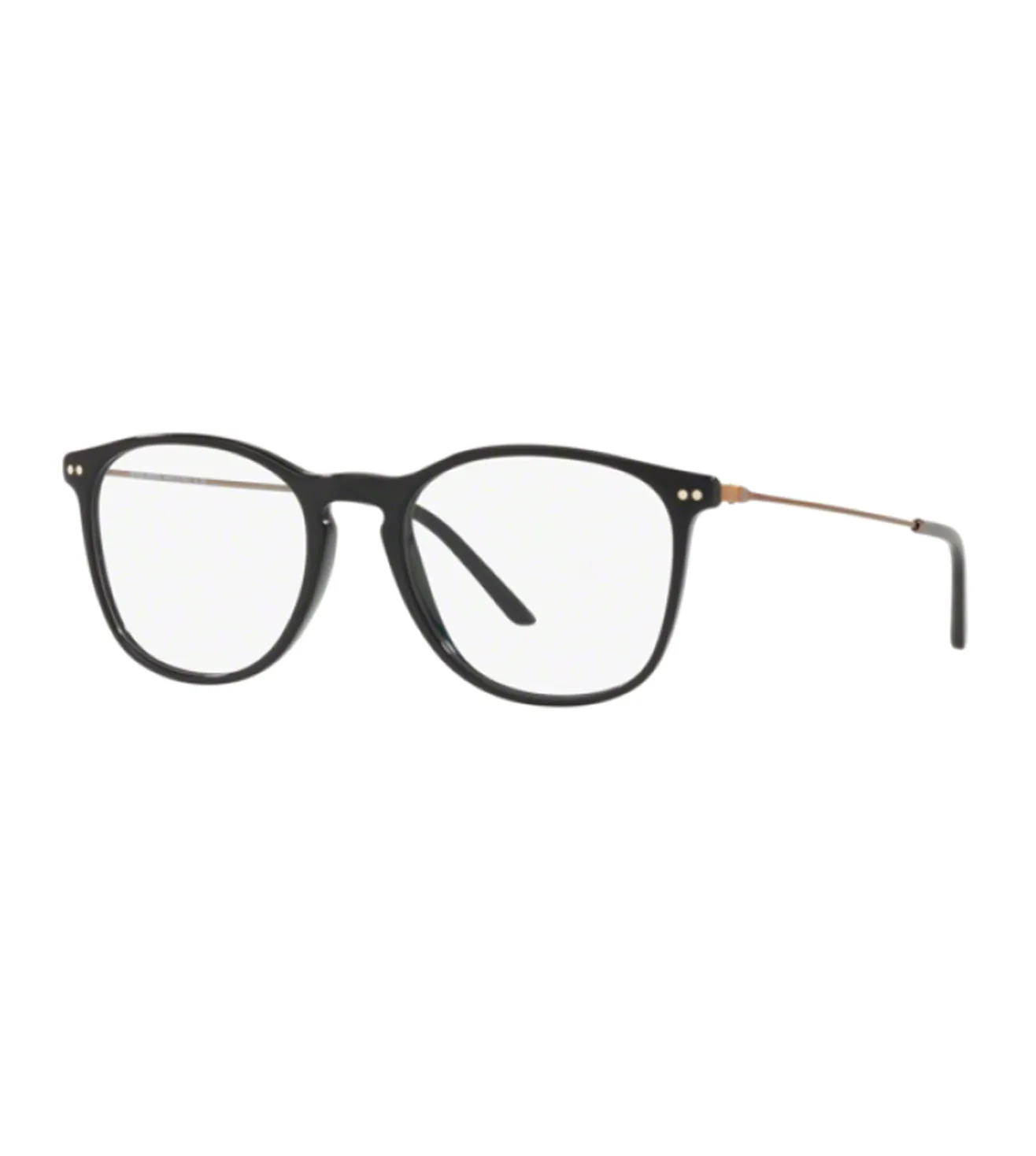 Giorgio Armani Men's Black Round Optical Frame