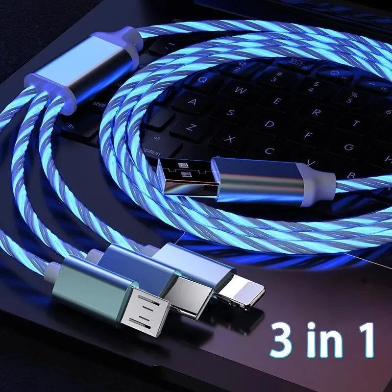 Glowing LED Fast Charger Cable: Ultimate Multi-Device Charging Solution