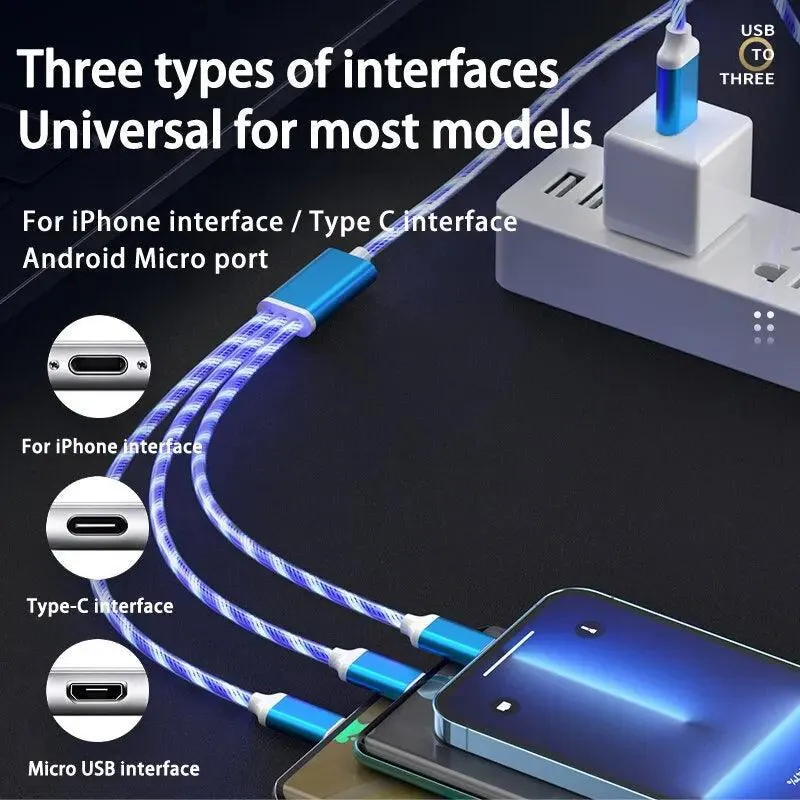 Glowing LED Fast Charger Cable: Ultimate Multi-Device Charging Solution