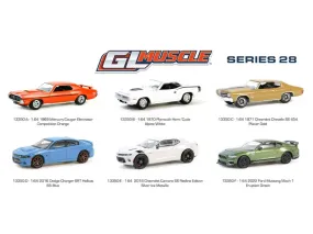 (GreenLight Muscle Series 28) SET OF 6 Diecast 1:64 Scale Models - Greenlight 13350