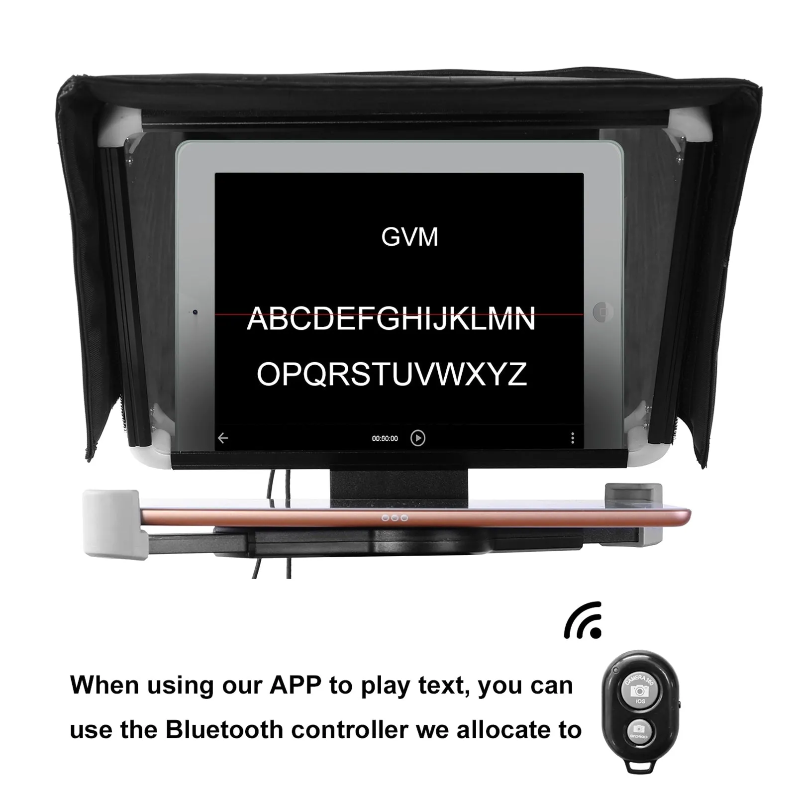 GVM TQ-M Teleprompter for iPad Tablet & Smartphone with Bluetooth APP Control