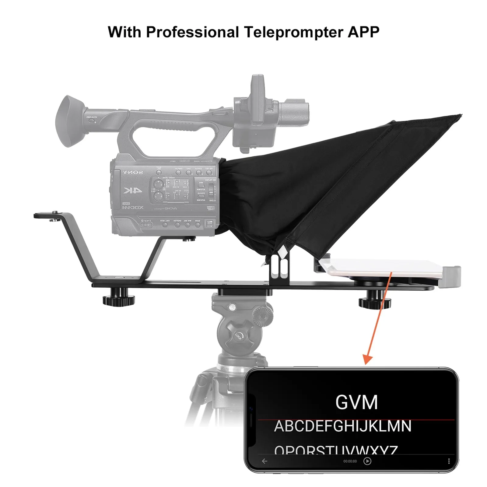 GVM TQ-M Teleprompter for iPad Tablet & Smartphone with Bluetooth APP Control