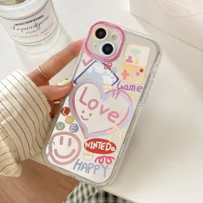 Happy Love Game With Mirror Silicon Phone Case For iPhone 15