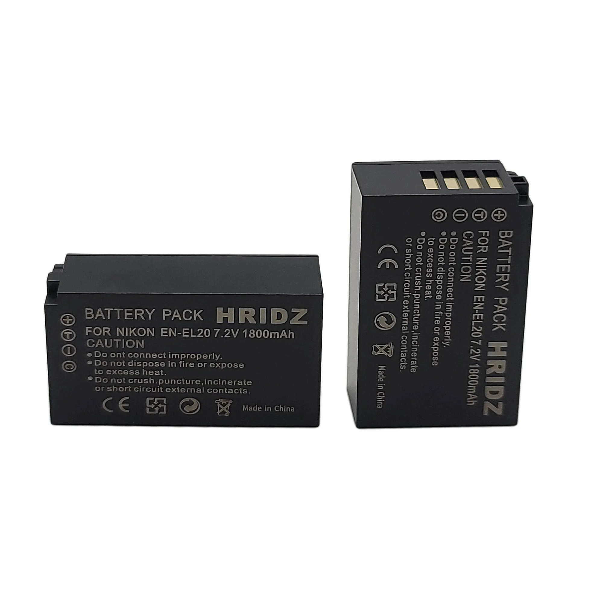 Hridz EN-EL20 Batteries & Dual USB Charger Combo for Nikon EN-EL20 EN-EL22 EL20A