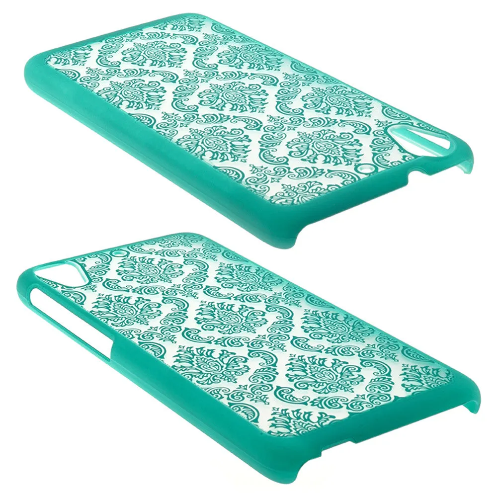 HTC Desire 626 Case, Ultra Slim Damask Vintage Hard Case Cover - Teal