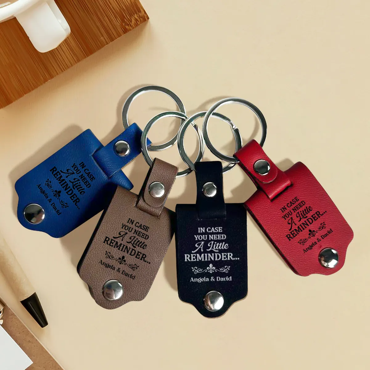 In Case You Need A Little Reminder - Personalized Leather Photo Keychain SBLPKLM2378M