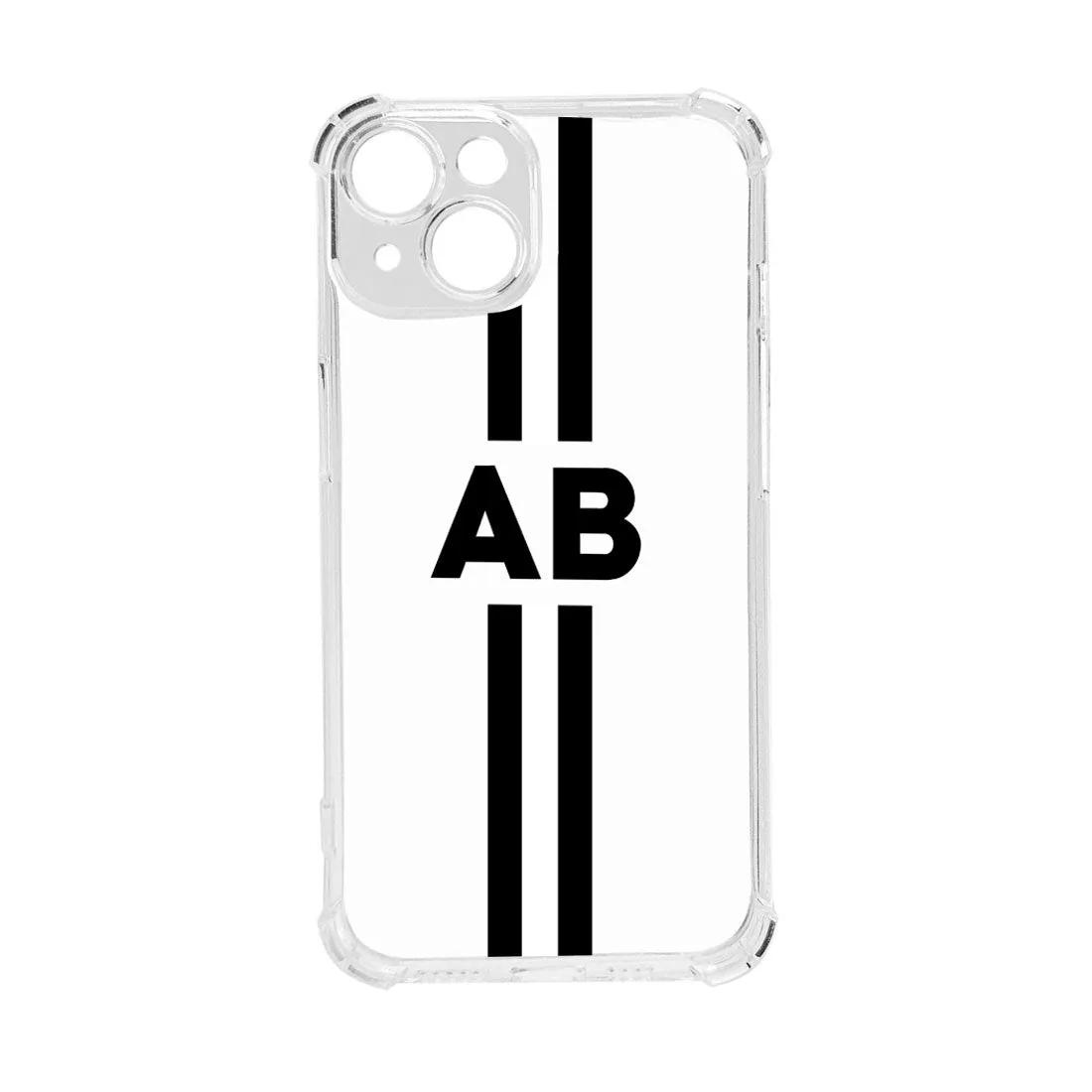 IPhone 15 Back Case with Personalized Initial Transparent Cover with Camera Protection