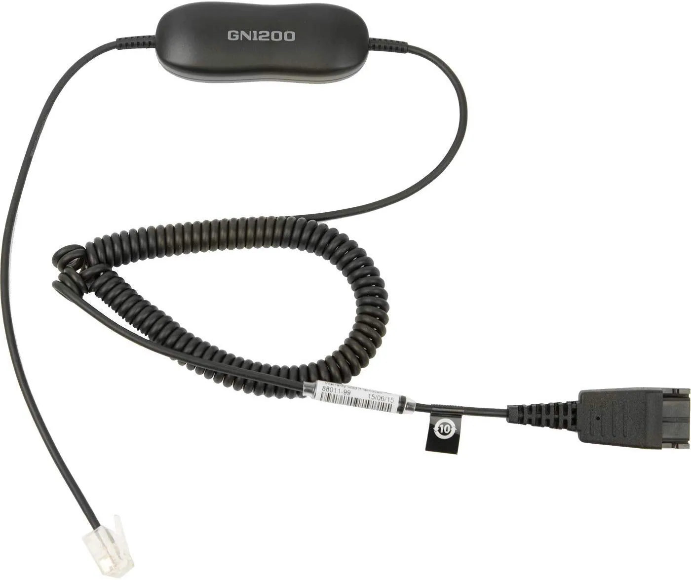 Jabra Biz 2300 QD Duo Headset with GN 1200 Universal Coiled Smart Cord for Connecting Headset & Telephone