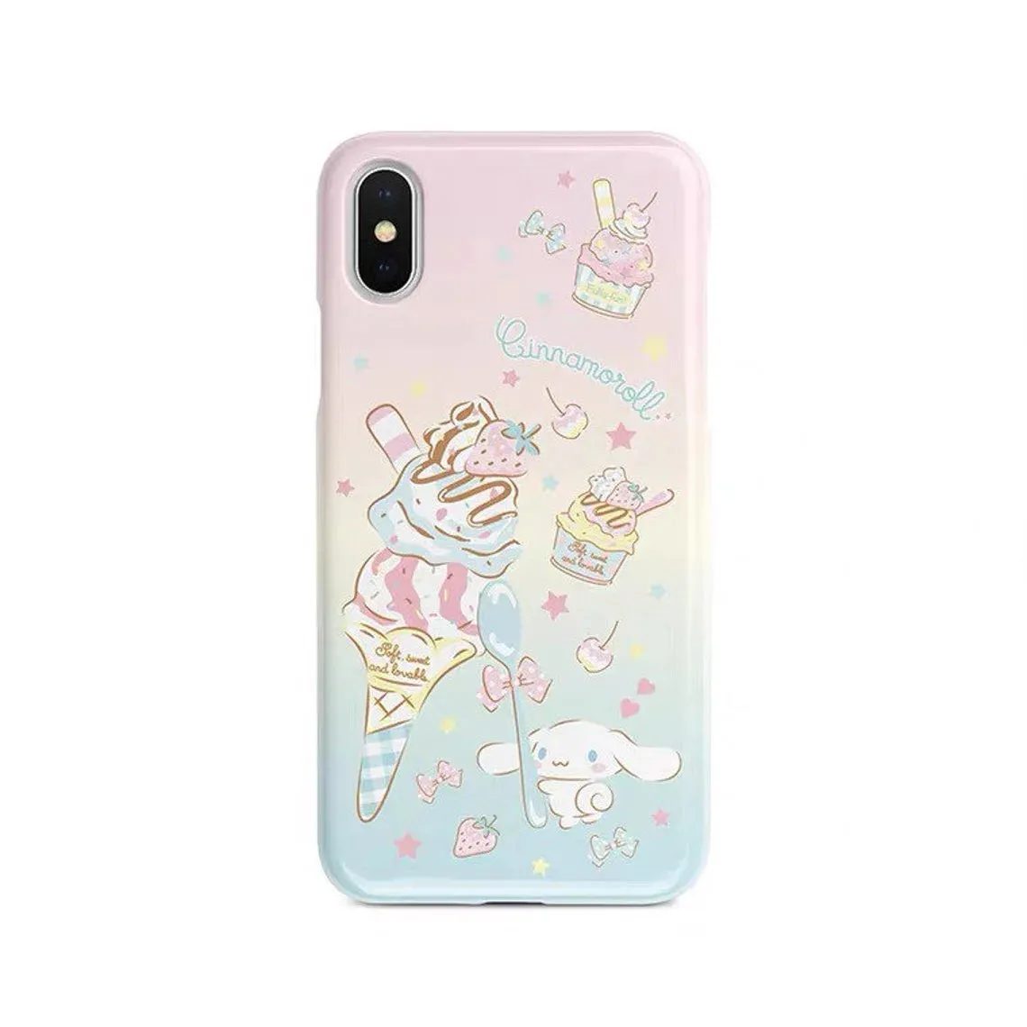 Japanese Cartoon CN with Ice Cream Sweets Deserts iPhone Case PLUS XS XR X 11 12 13 14 15 Pro Promax