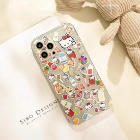 Japanese Cartoon KT Stickers iPhone Case 6 7 8 PLUS SE2 XS XR X 11 12 13 14 15 Pro Promax 12mini 13mini