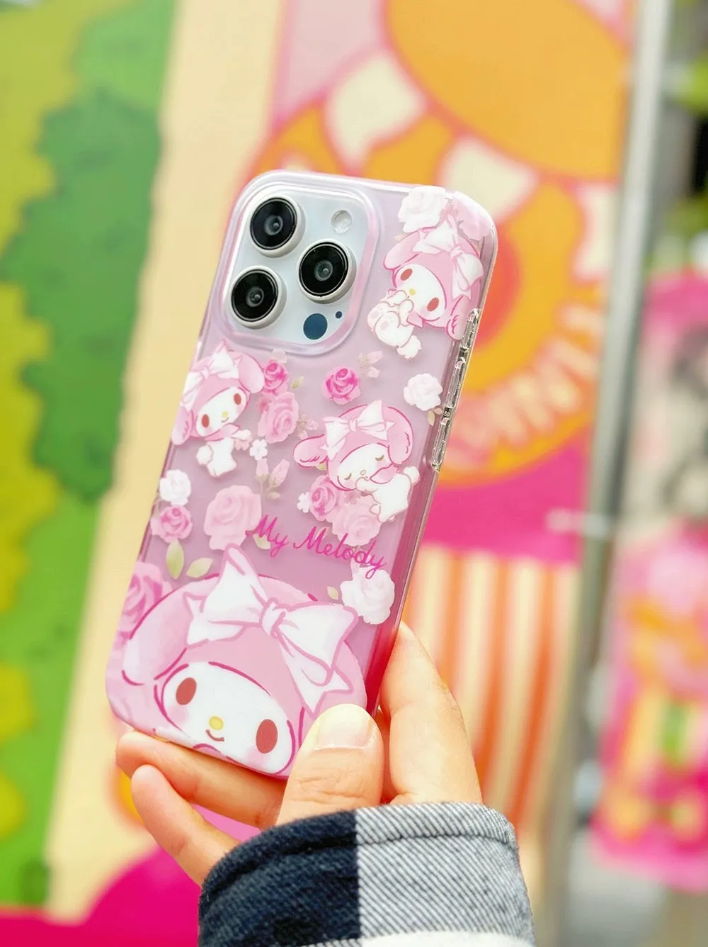 Japanese Cartoon Sanrio | Clean Romantic Rose Garden My Melody - iPhone Case 13 14 15 Pro Promax