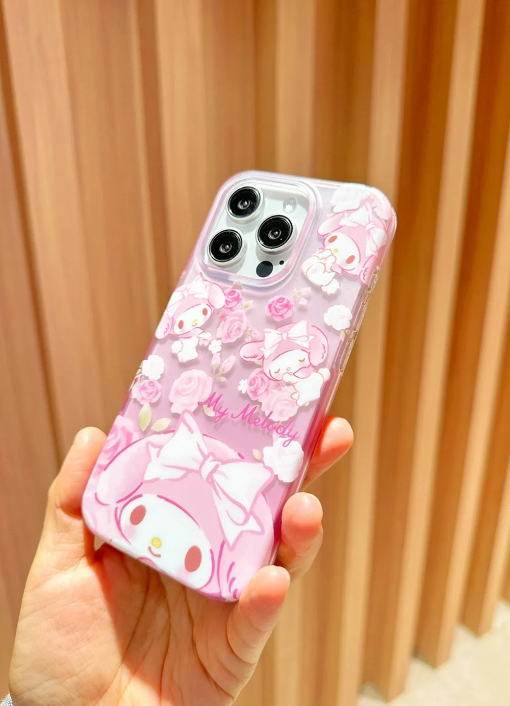 Japanese Cartoon Sanrio | Clean Romantic Rose Garden My Melody - iPhone Case 13 14 15 Pro Promax