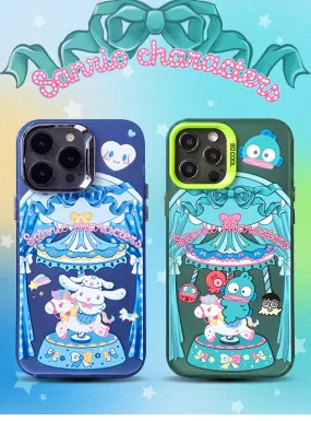 Japanese Cartoon Sanrio Merry Go Round | Cinnamoroll with Friends Laser Colour Clear - iPhone Case 11 12 13 14 15 16 Pro Promax