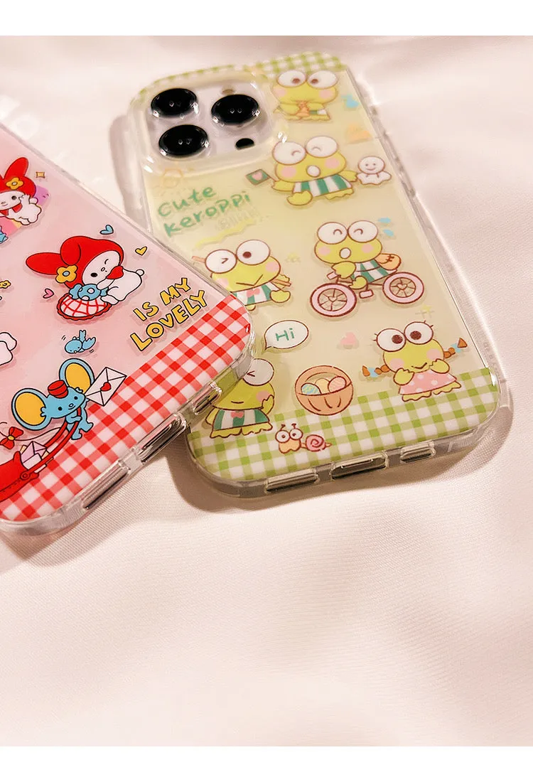 Japanese Cartoon Vintage Style | My Melody Keroppo iPhone Case 11 12 13 14 15 Pro Promax